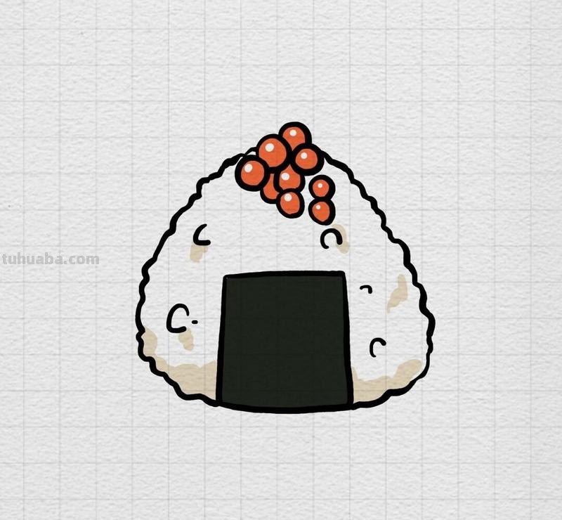美食怎么画简笔画 卡通简笔画:饭团怎么画?