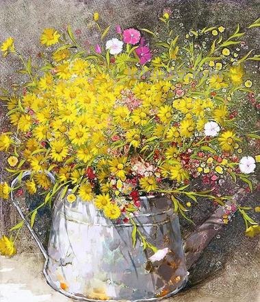 沉寂20年,韩国水彩大师用鲜花诠释爱意,画的太美了,我看了多遍