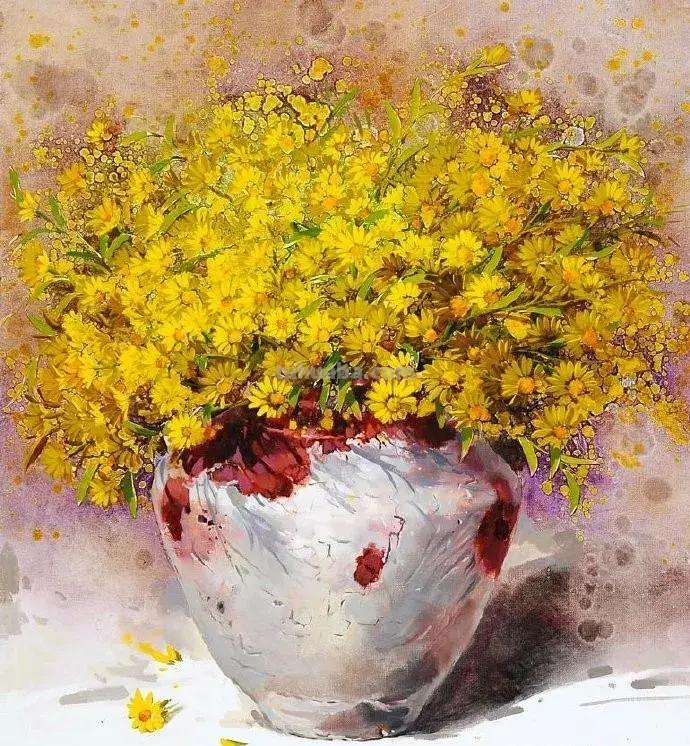 沉寂20年，韩国水彩大师用鲜花诠释爱意，画的太美了，我看了多遍