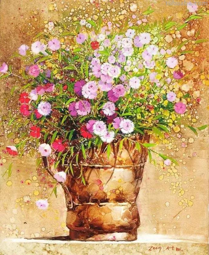 沉寂20年，韩国水彩大师用鲜花诠释爱意，画的太美了，我看了多遍