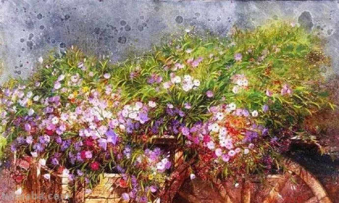 沉寂20年，韩国水彩大师用鲜花诠释爱意，画的太美了，我看了多遍