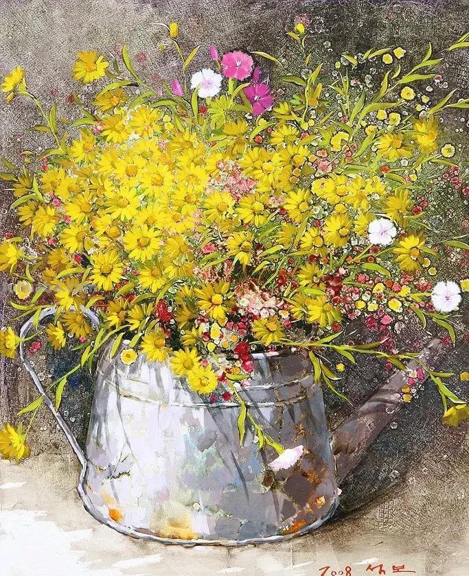 沉寂20年，韩国水彩大师用鲜花诠释爱意，画的太美了，我看了多遍