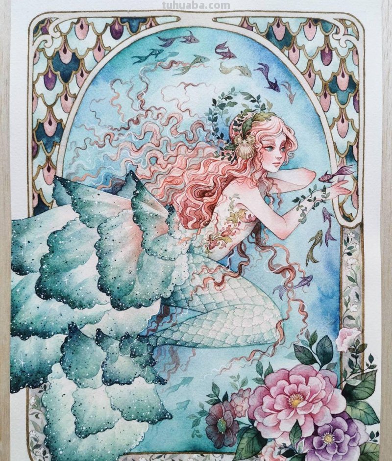 大神笔下的水彩画人物，好美