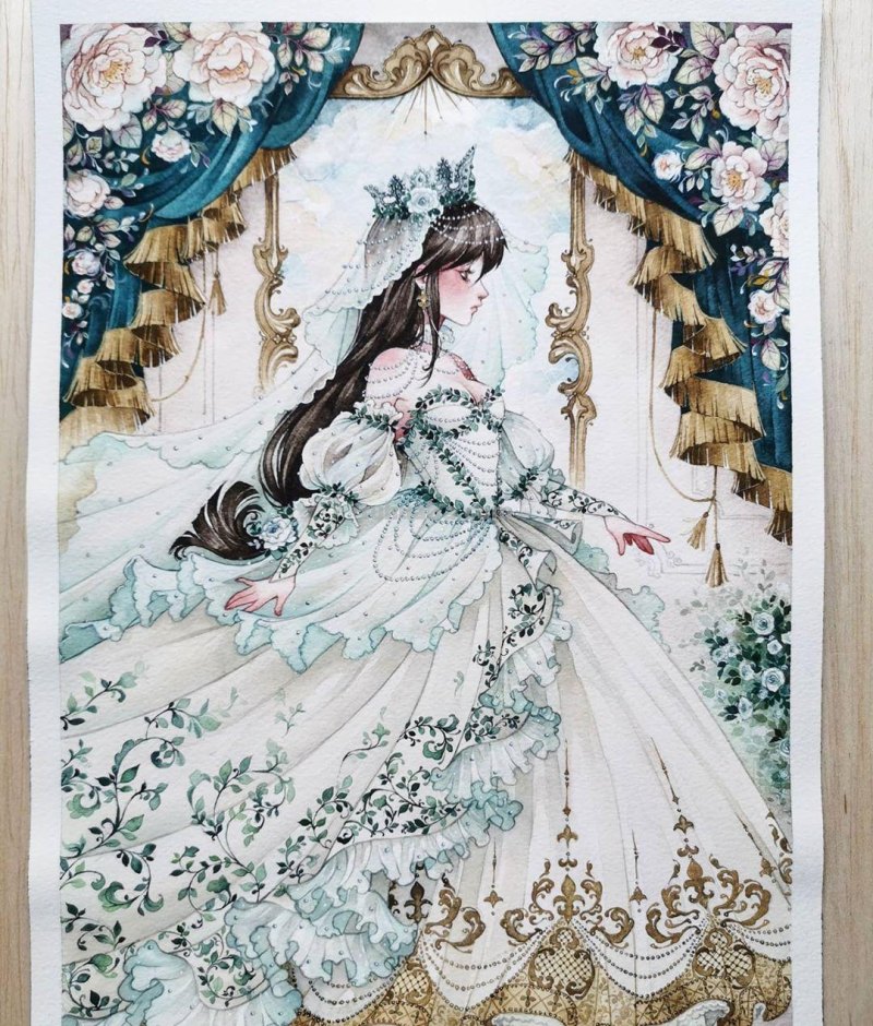 大神笔下的水彩画人物，好美