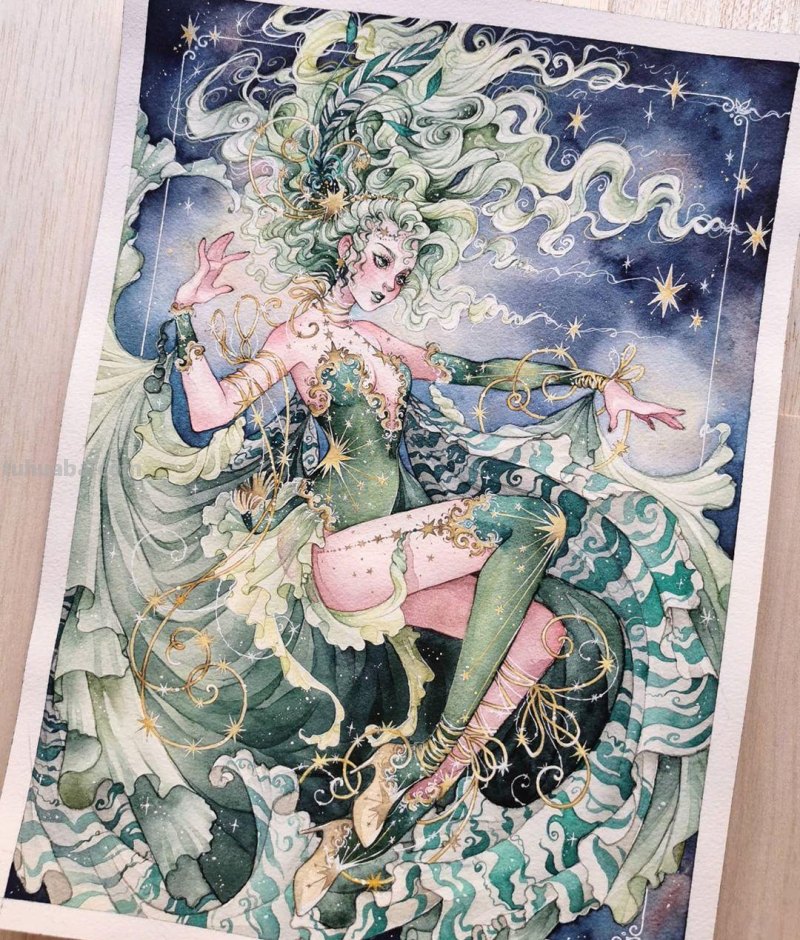 大神笔下的水彩画人物，好美