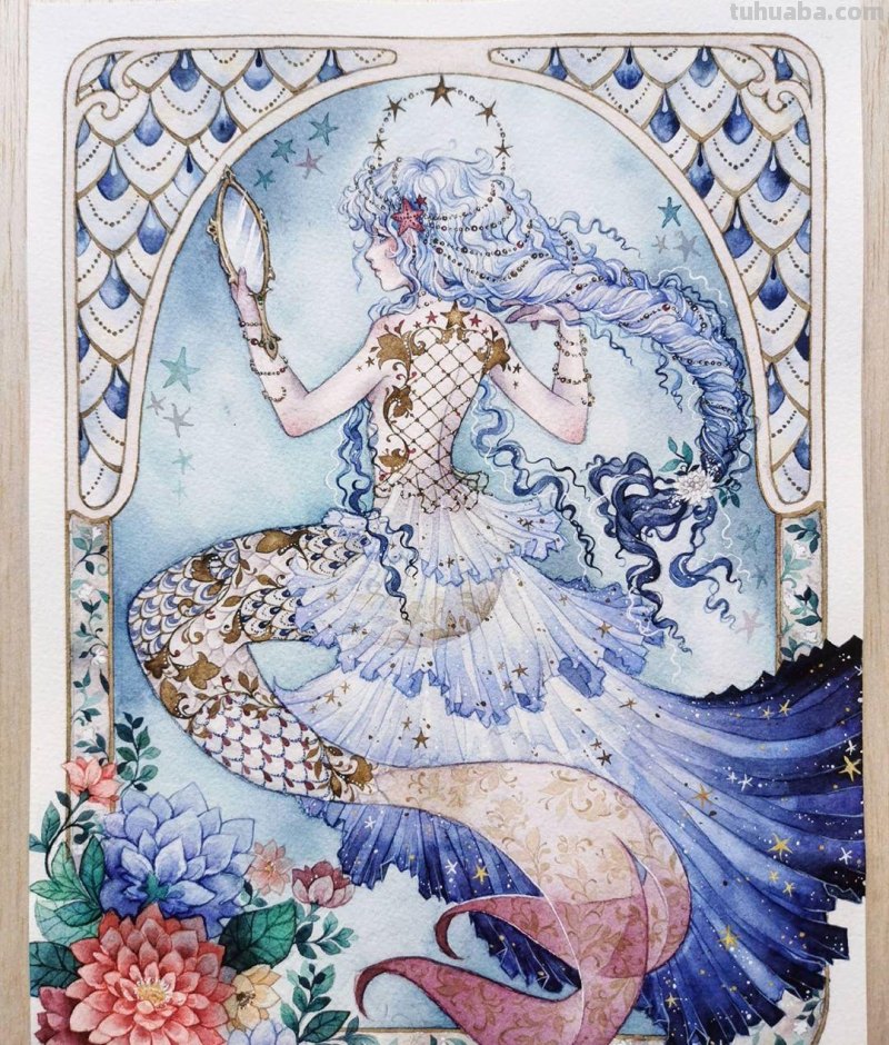 大神笔下的水彩画人物，好美