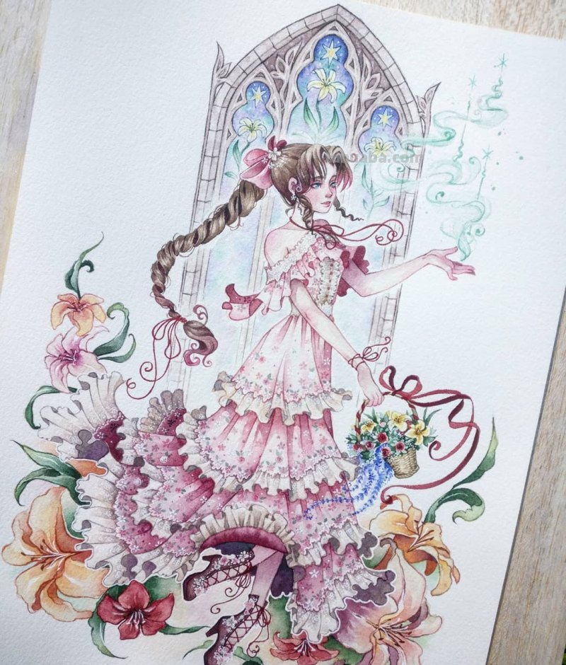 大神笔下的水彩画人物，好美