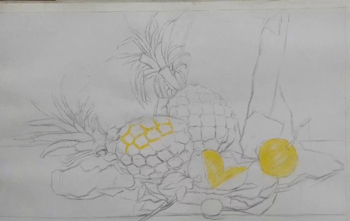菠萝怎么用彩铅画 儿童画画教程3-6岁画水果菠萝?