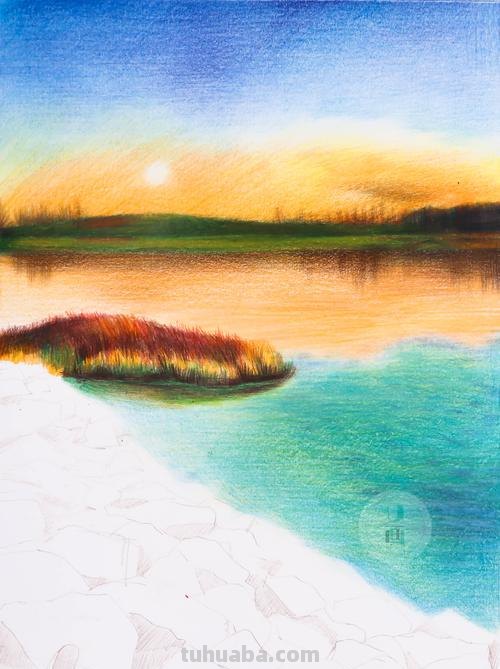 用色彩铅笔画勾勒出美丽风景 