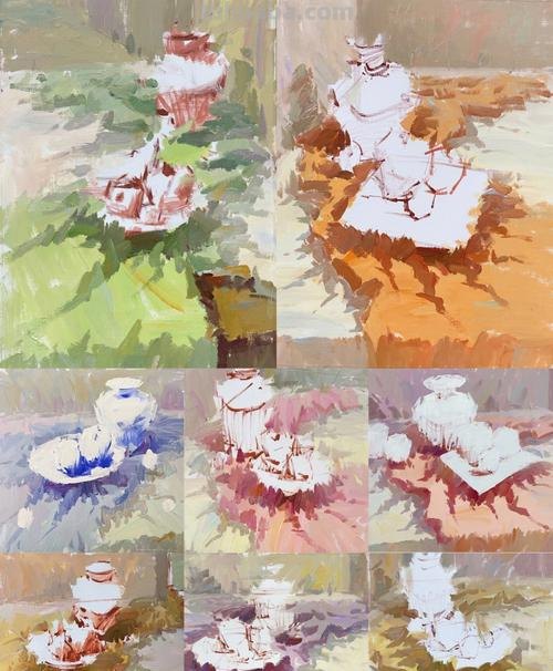 色彩衬布的画法及色彩衬布的画法步骤图调色