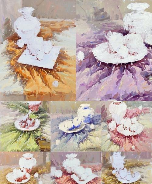 色彩衬布的画法及色彩衬布的画法步骤图调色 