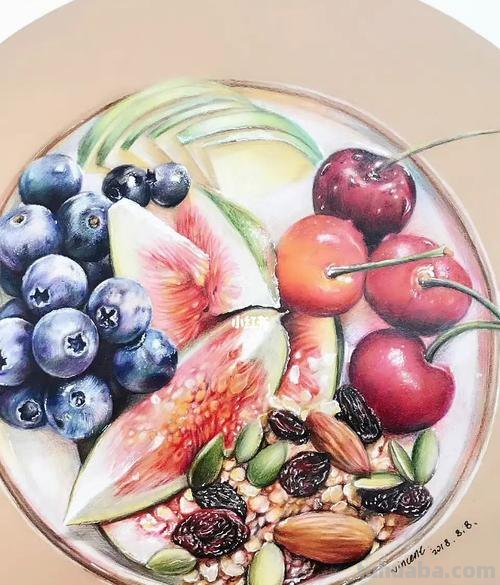 彩铅水果花篮怎么画 水果拼盘花篮做法？