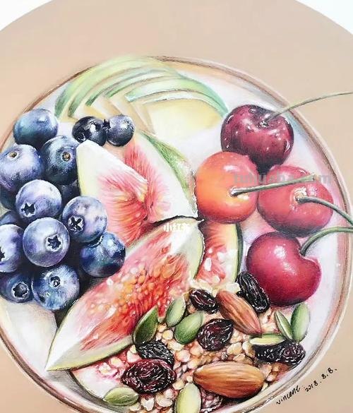 彩铅水果花篮怎么画 水果拼盘花篮做法?