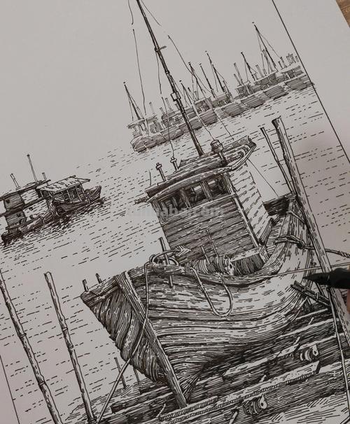 海边速写船 如何画船的风景速写？