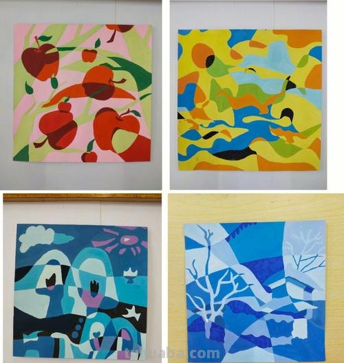 色彩透叠作业图片及色彩透叠作业图片简单 