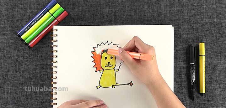 画技巧速写狮子 霸气狮子头绘画教程？