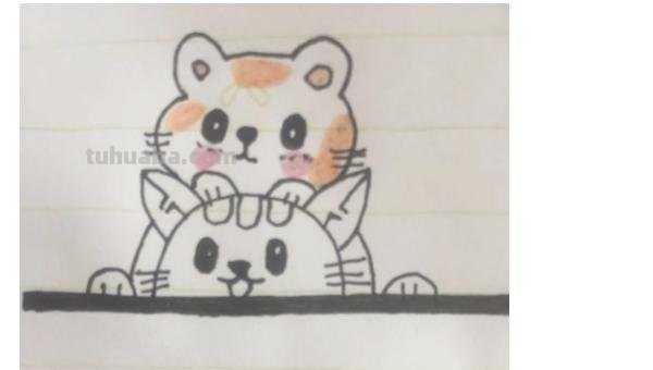 用彩铅怎么画猫 可爱的猫咪用格子本怎么画？