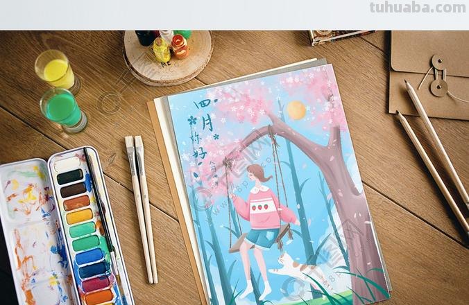 彩铅樱花怎么画视频 怎么用彩铅画樱花树下荡秋千的女孩的慢教程？