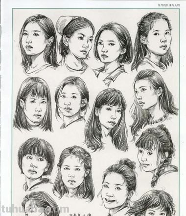 速写人头低头 速写，人头，简单，步骤？