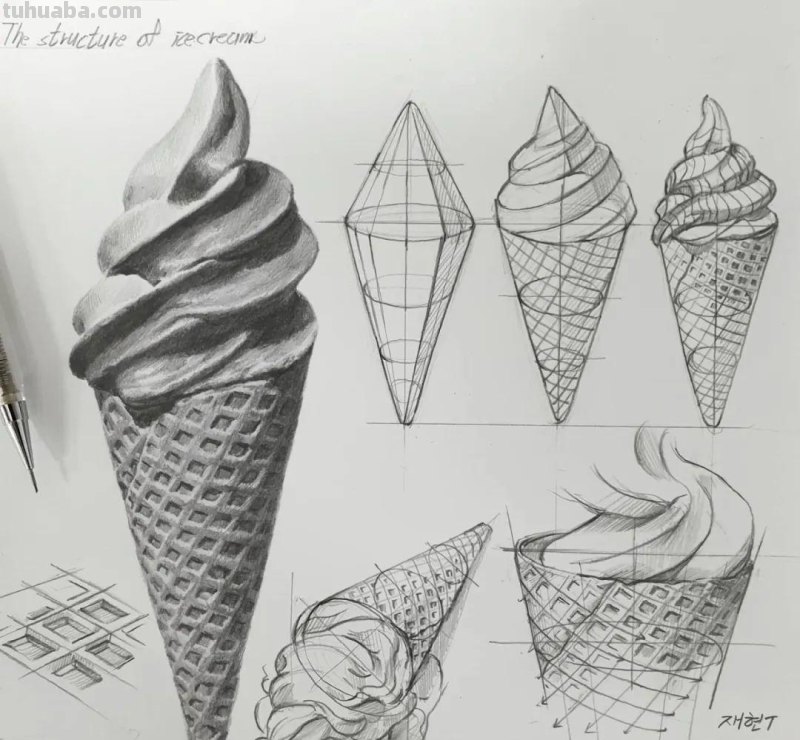 素描自学秘籍：一看就会，简单几步画出超写实食物