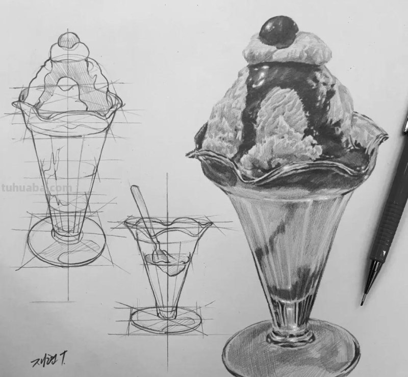 素描自学秘籍：一看就会，简单几步画出超写实食物