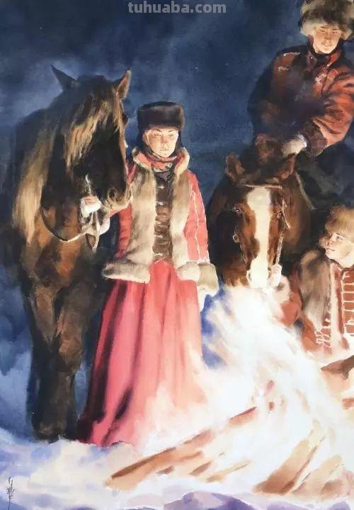 国外水彩人物画作品赏析