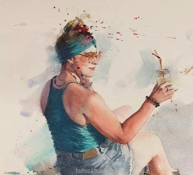 国外水彩人物画作品赏析