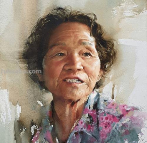 韩国画家（misulbu）人物水彩画作品