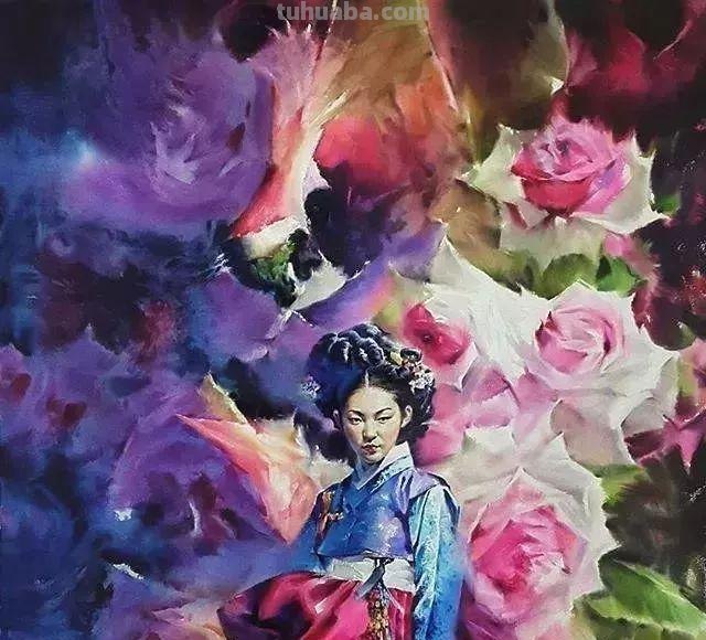 韩国画家（misulbu）人物水彩画作品