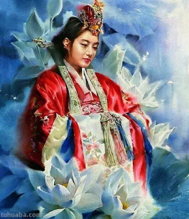韩国画家（misulbu）人物水彩画作品