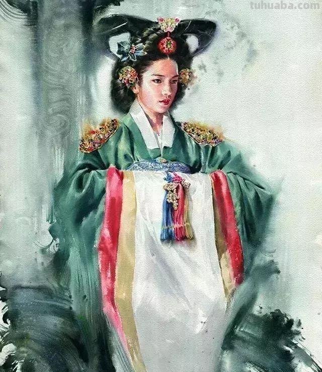 韩国画家（misulbu）人物水彩画作品