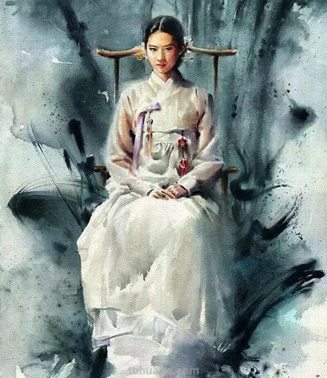 韩国画家（misulbu）人物水彩画作品