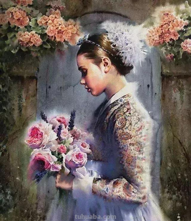 韩国画家（misulbu）人物水彩画作品