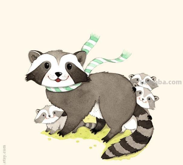 加拿大艺术家Afsaneh Tajvidi笔下的水彩小动物一组