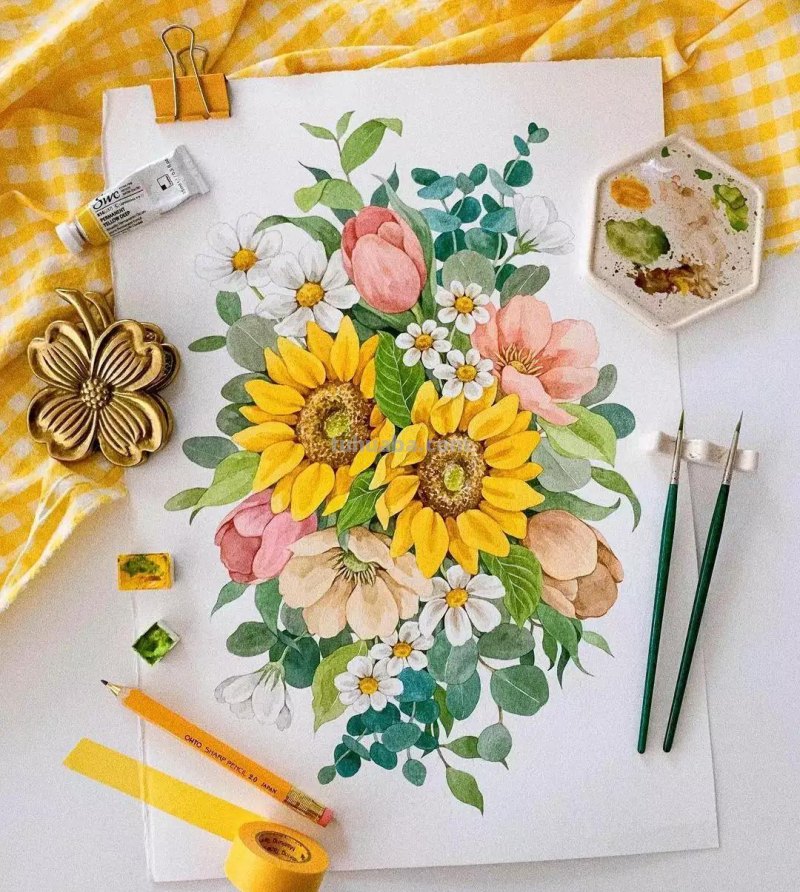 这些画水彩作品治愈了2000万网友，每一幅画浪漫精致