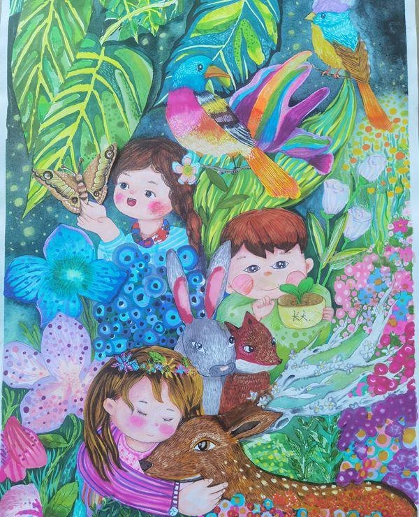 张家界：世界地球日自然科普画接力赛获奖作品选登（部分）