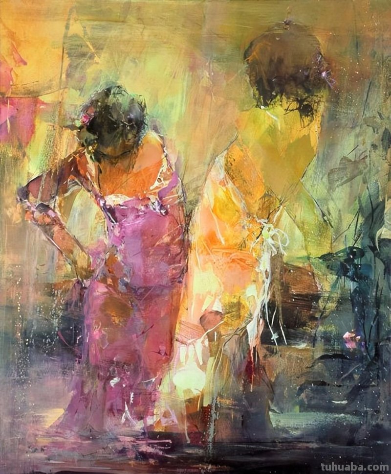 一组千娇百媚朦胧的女人油画︱德国艺术家Karin Volker的绘画作品