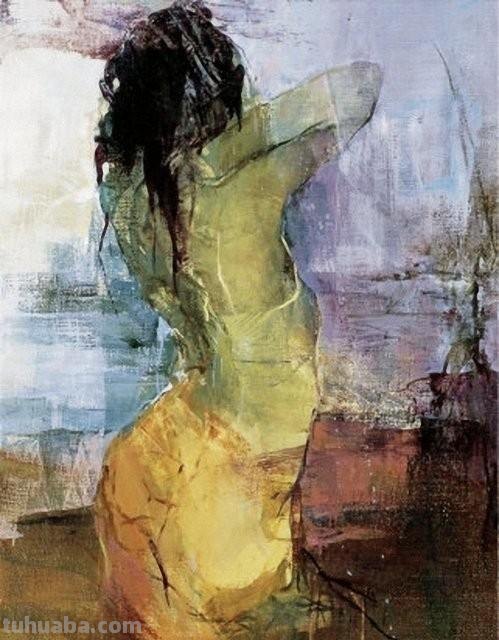 一组千娇百媚朦胧的女人油画︱德国艺术家Karin Volker的绘画作品