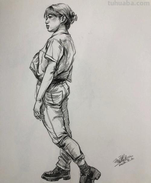 站着人速写 速写站姿上下留多少？