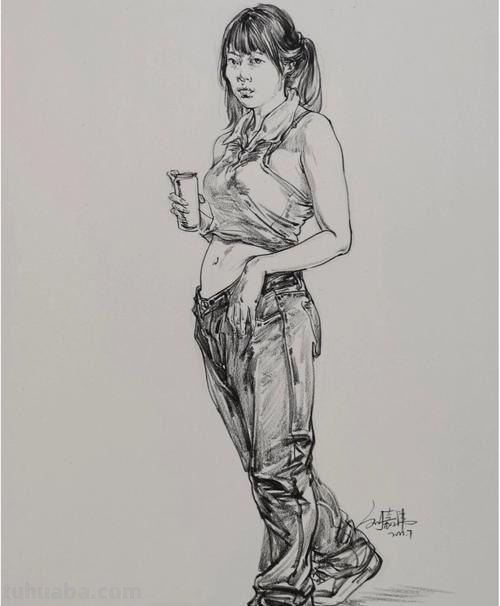 站着人速写 速写站姿上下留多少？