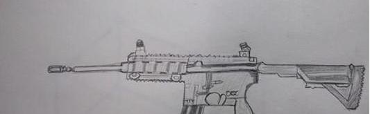 简笔画枪怎么画 如何画M416步枪的简笔画？