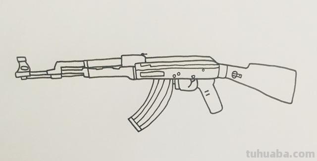 简笔画枪怎么画 如何画M416步枪的简笔画？