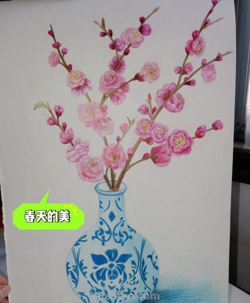 月下梅花怎么画彩铅 怎么画梅花~用铅笔图片？