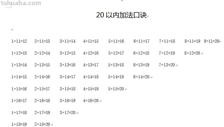 加法口诀儿歌 加法口诀儿歌mp3