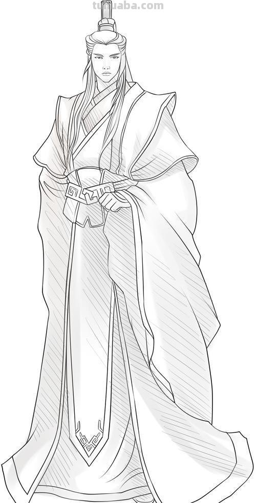 怎么画彩铅古装男 如何画动漫人物男生古风侧面？