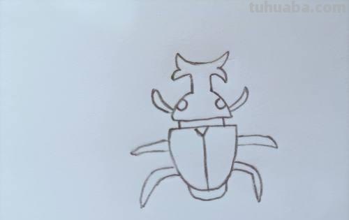 甲虫怎么画简笔画 甲龙宝宝简笔画画法？