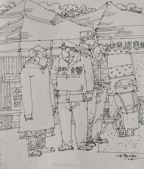 速写医生照片 怎么画穿防护服的医生的钢笔速写?