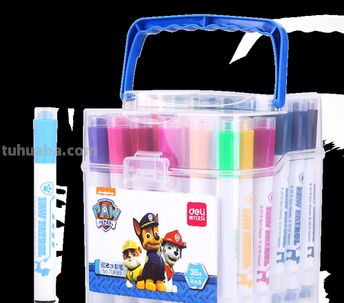 孩子的绘画好伙伴 得力益智汪汪队食品级水彩笔
