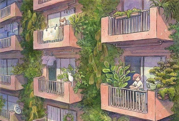 暖！芬兰插画师画出一组温馨日系风格水彩画