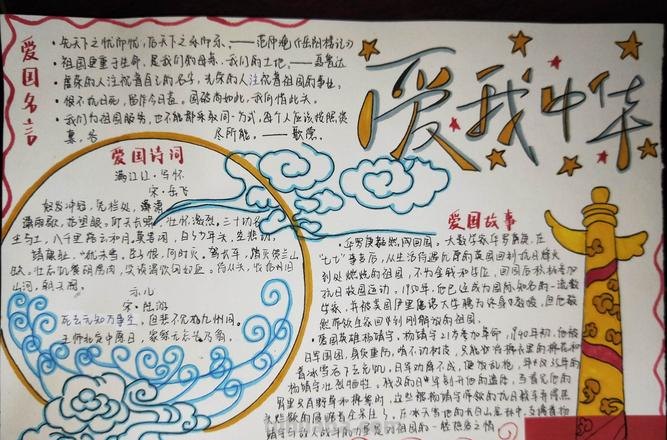 怎么写爱国的手抄报 手抄报爱国文字内容?